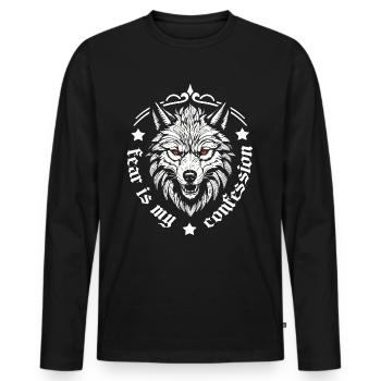 Fear - Männer Premium Bio Langarmshirt - Schwarz - Vorne - Nico (187cm)
