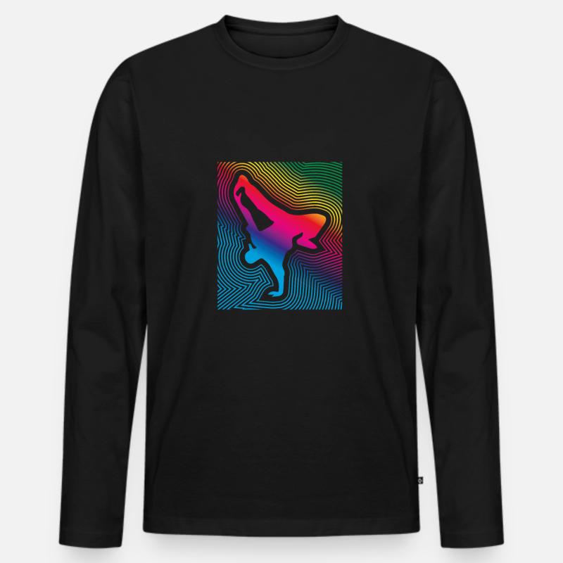 Breakdance Freeze - Männer Premium Bio Langarmshirt - Schwarz