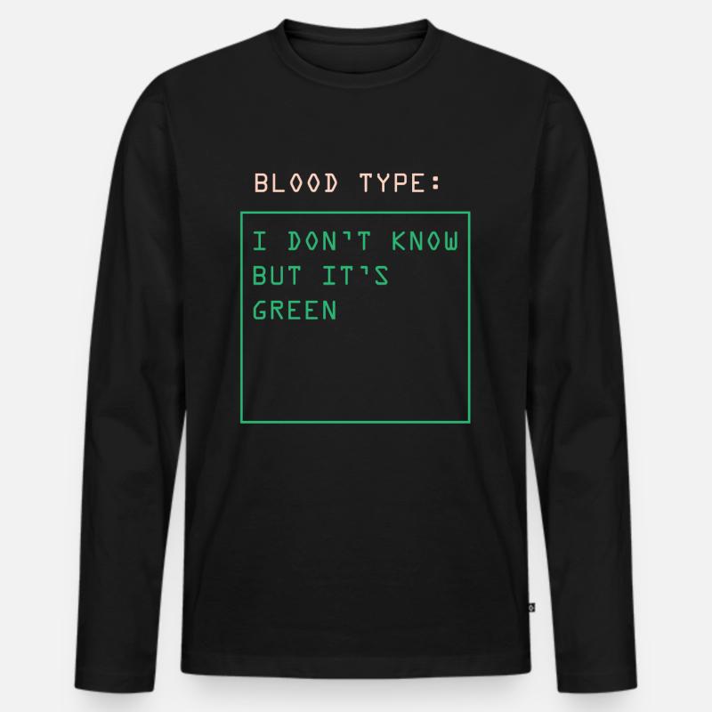 Blutgruppe - Männer Premium Bio Langarmshirt - Schwarz