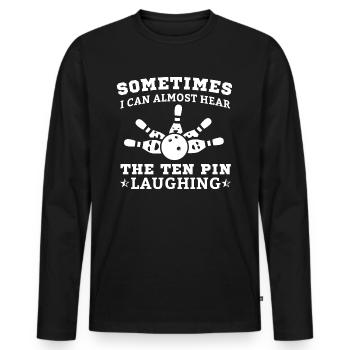 parfois, je peux presque entendre les dix épingles rire - T-shirt manches longues Premium bio Homme - noir - Devant - Nico (187cm)