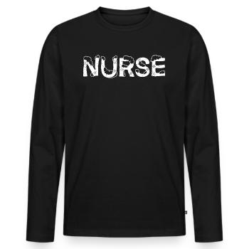 Text Eiskrankenschwester Weihnachtskostüm - Männer Premium Bio Langarmshirt - Schwarz - Vorne - Nico (187cm)