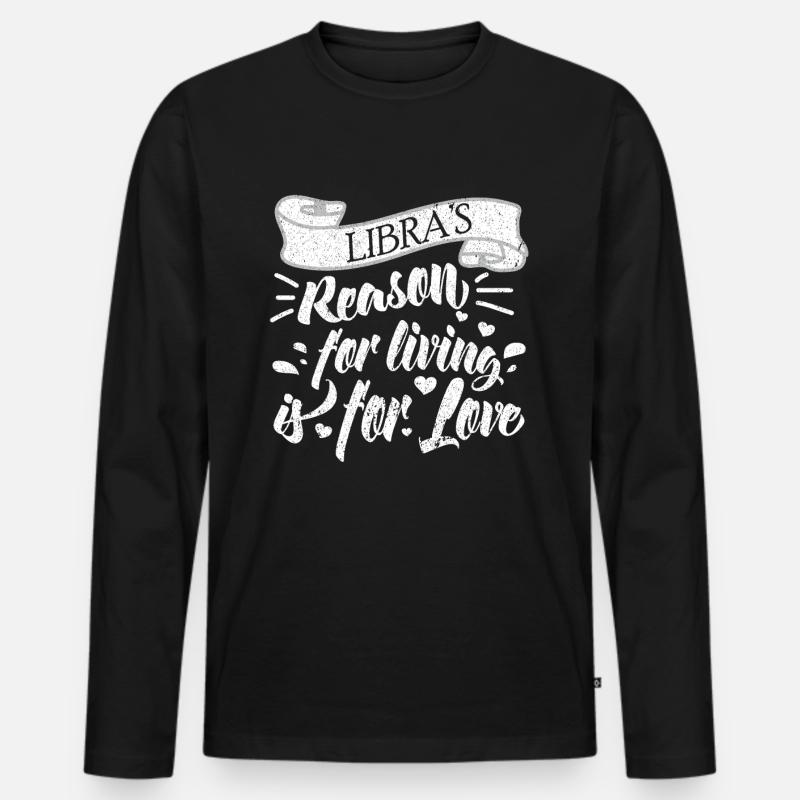 Astrologie Horoskop Sternzeichen Waage Geburtstag - Männer Premium Bio Langarmshirt - Schwarz