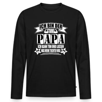 Ich bin der starke Papa - Männer Premium Bio Langarmshirt - Schwarz - Vorne - Nico (187cm)