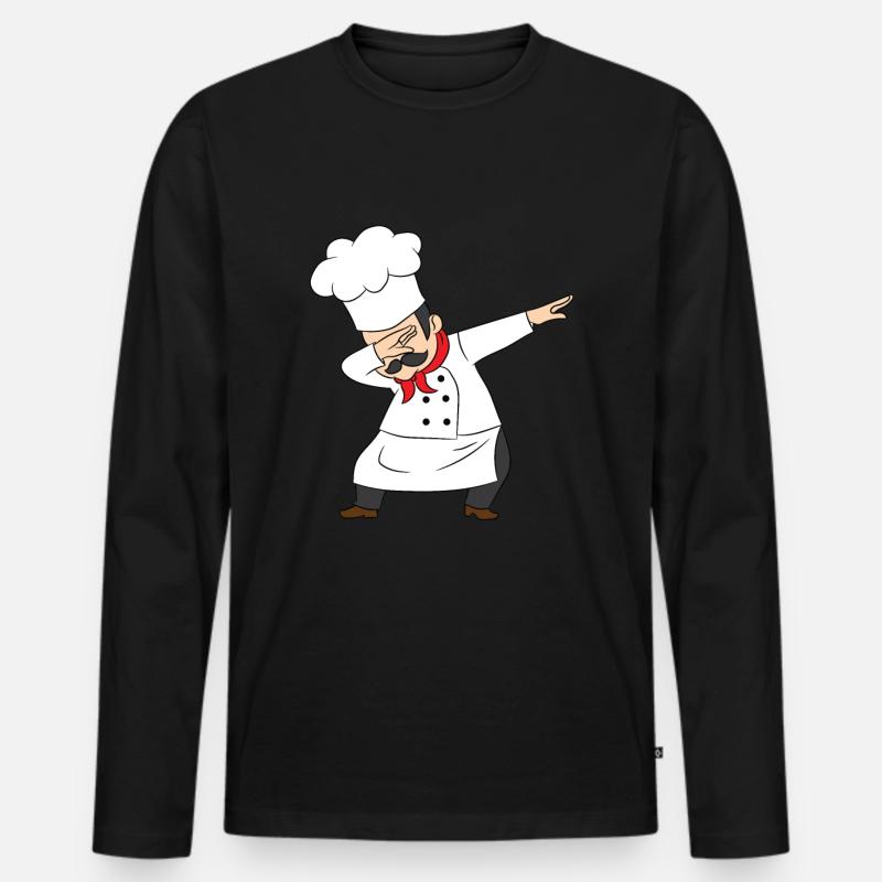 Koch, Küchenchef, Chefkoch, Pizzabäcker, Dab - Männer Premium Bio Langarmshirt - Schwarz