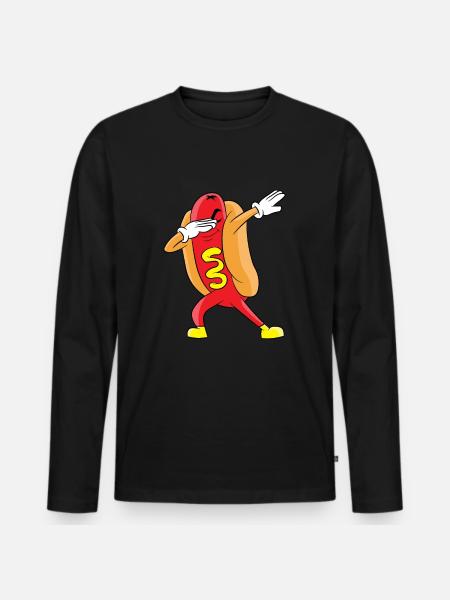 Tamponner hot dog - T-shirt manches longues Premium bio Homme - noir