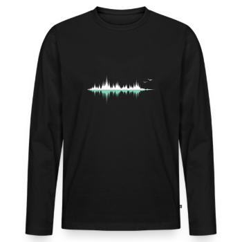 Musik Audiowelle / Schallwelle / Audiofrequenz - Männer Premium Bio Langarmshirt - Schwarz - Vorne - Nico (187cm)