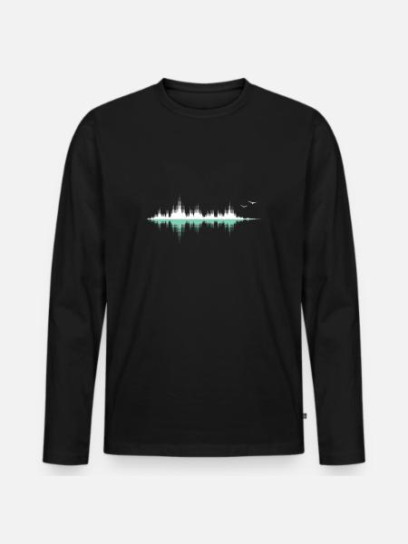 Musik Audiowelle / Schallwelle / Audiofrequenz - Männer Premium Bio Langarmshirt - Schwarz