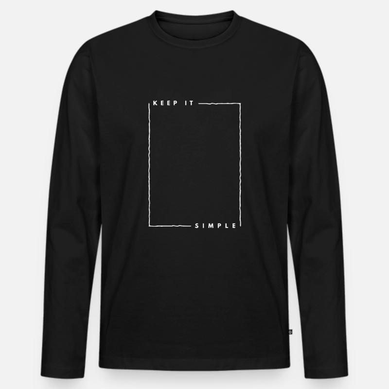 Minimalismus - Keep it simple - Männer Premium Bio Langarmshirt - Schwarz