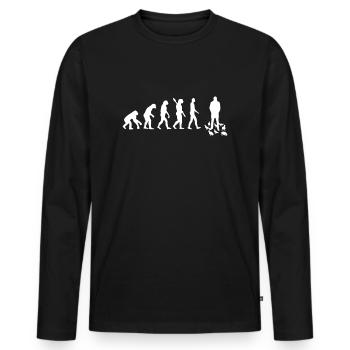 Colombe - Evolution de l'homme / Darwin - T-shirt manches longues Premium bio Homme - noir - Devant - Nico (187cm)