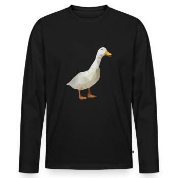 Gans - Polygon / Dreieck - Männer Premium Bio Langarmshirt - Schwarz - Vorne - Nico (187cm)