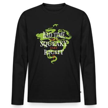 Schlechtes Timing für ein Quietschenden Furz oder - Männer Premium Bio Langarmshirt - Schwarz - Vorne - Nico (187cm)