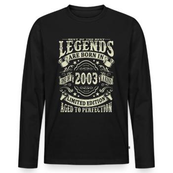 Legenden geboren 2003 - Männer Premium Bio Langarmshirt - Schwarz - Vorne - Nico (187cm)