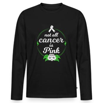 Lutte contre le cancer Sort Not All Cancer Is Pink - T-shirt manches longues Premium bio Homme - noir - Devant - Nico (187cm)