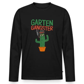 Garten Gangster Gartenbau Kaktus Gärtner Geschenk - Männer Premium Bio Langarmshirt - Schwarz - Vorne - Nico (187cm)