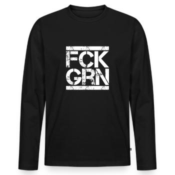 FCK GRN Anti Grünen Fuck Grüne Gegen Links Politik - Männer Premium Bio Langarmshirt - Schwarz - Vorne - Nico (187cm)