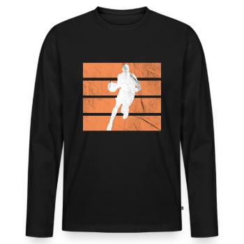 basketball - Men's Premium Organic Long Sleeve Shirt - black - Front - Nico (187cm)