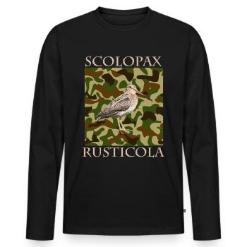 Chasse à la Bécasse Scolopax Rusticola - T-shirt manches longues Premium bio Homme - noir - Devant - Nico (187cm)