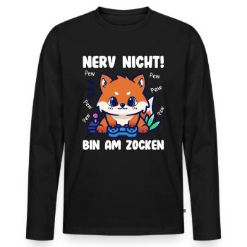 Gamer Lustiger Spruch - Männer Premium Bio Langarmshirt - Schwarz - Vorne - Nico (187cm)