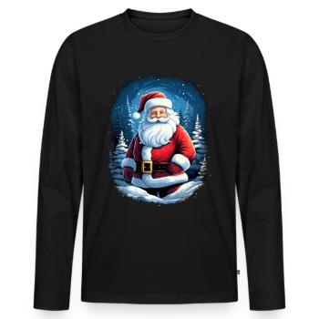 Santa Claus - Men's Premium Organic Long Sleeve Shirt - black - Front - Nico (187cm)