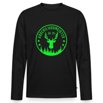 ABITUR 2025 - ABSCHLUSSKLASSE - AK 25 - ABSCHLUSS - Männer Premium Bio Langarmshirt - Schwarz - Vorne - Nico (187cm)