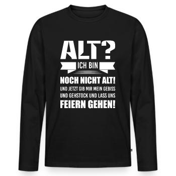 Geburtstag Altern Feiern Feier - Männer Premium Bio Langarmshirt - Schwarz - Vorne - Nico (187cm)