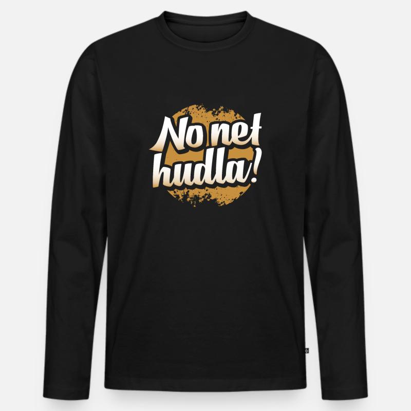schwäbisch No net hudla! - Männer Premium Bio Langarmshirt - Schwarz