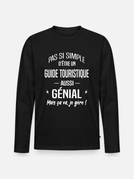 Guide touristique - T-shirt manches longues Premium bio Homme - noir