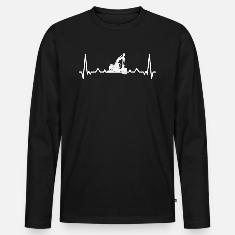 Bagger - Männer Premium Bio Langarmshirt - Schwarz