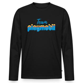 Playmobil Team Logo - T-shirt manches longues Premium bio Homme - noir - Devant - Nico (187cm)