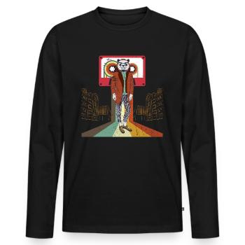 Funky panda - Men's Premium Organic Long Sleeve Shirt - black - Front - Nico (187cm)