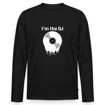 Je suis le DJ - je suis le DJ - T-shirt manches longues Premium bio Homme - noir - Devant - Nico (187cm)