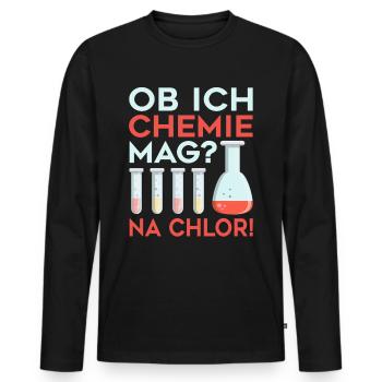 Chemie Kolben Labor Lehrer - Männer Premium Bio Langarmshirt - Schwarz - Vorne - Nico (187cm)