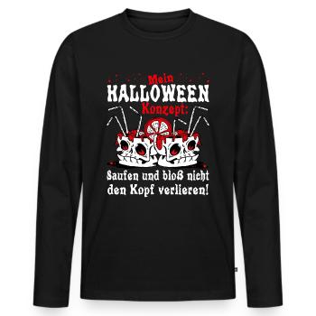 Halloween Sauf Team Geschenk Cocktail Gin Wein - Männer Premium Bio Langarmshirt - Schwarz - Vorne - Nico (187cm)