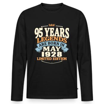 Legends are born in May 1928 - 95 years old - Men's Premium Organic Long Sleeve Shirt - black - Front - Nico (187cm)