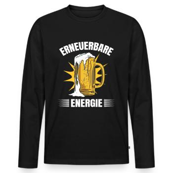 Lustige Bier Sprüche Erneuerbare Energie Umwelt - Männer Premium Bio Langarmshirt - Schwarz - Vorne - Nico (187cm)