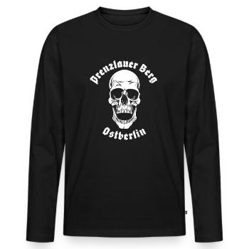 PRENZLAUER BERG OSTBERLIN - Männer Premium Bio Langarmshirt - Schwarz - Vorne - Nico (187cm)
