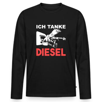 Ich Tanke Diesel Sprit Auto Fahren Geschenk - Männer Premium Bio Langarmshirt - Schwarz - Vorne - Nico (187cm)