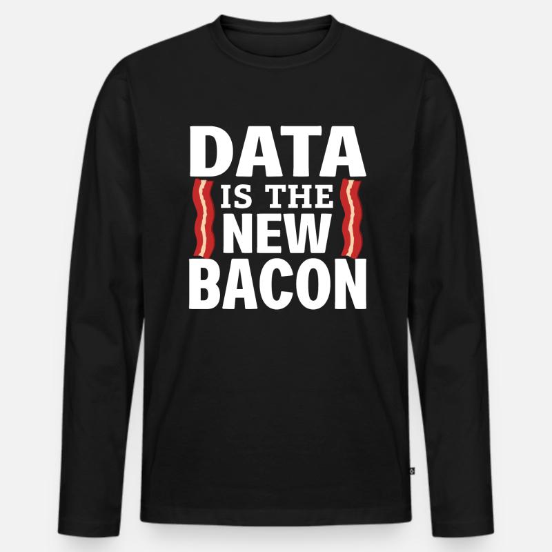 Data Bacon - Men's Premium Organic Long Sleeve Shirt - black