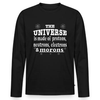 Idiot Chemistry - Men's Premium Organic Long Sleeve Shirt - black - Front - Nico (187cm)