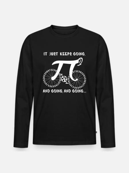Pi Fahrrad - Männer Premium Bio Langarmshirt - Schwarz