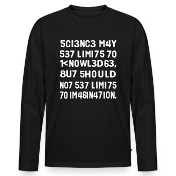 Science Imagination - T-shirt manches longues Premium bio Homme - noir - Devant - Nico (187cm)