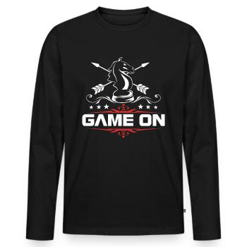 Spiel Schach - Männer Premium Bio Langarmshirt - Schwarz - Vorne - Nico (187cm)