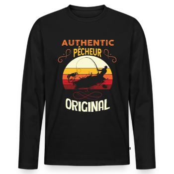 Pêcheur Original Citation Homme Pêcheur - T-shirt manches longues Premium bio Homme - noir - Devant - Nico (187cm)
