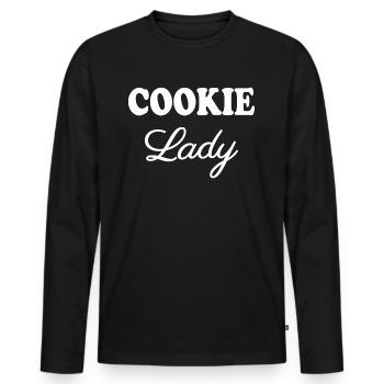 Cookie Lady - T-shirt manches longues Premium bio Homme - noir - Devant - Nico (187cm)