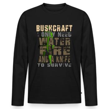 bushcraft feuerstahl vs wild camping survival - Männer Premium Bio Langarmshirt - Schwarz - Vorne - Nico (187cm)