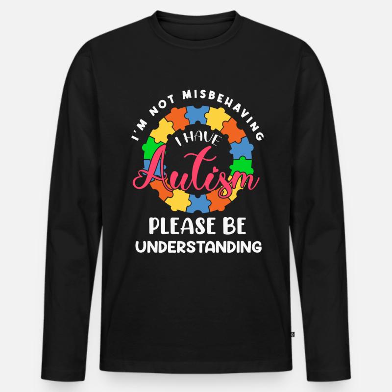 Autismus - Männer Premium Bio Langarmshirt - Schwarz