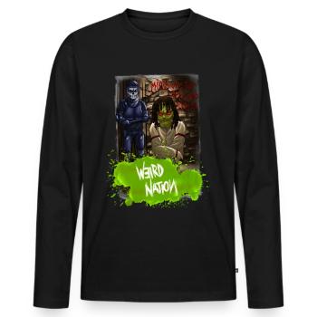 Weird Nation 90s Vintage Skater Design de mode - T-shirt manches longues Premium bio Homme - noir - Devant - Nico (187cm)