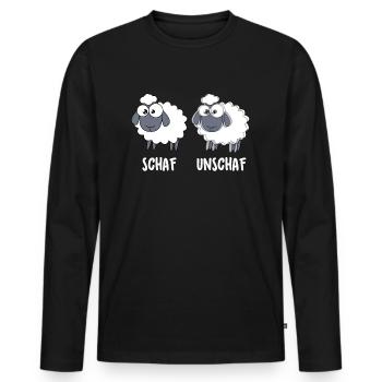 Schaf Unschaf - Männer Premium Bio Langarmshirt - Schwarz - Vorne - Nico (187cm)
