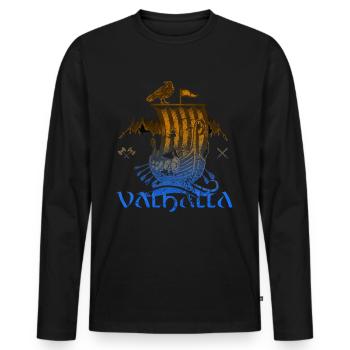 Valhalla Viking Vikings Bjoern Iron Side - Men's Premium Organic Long Sleeve Shirt - black - Front - Nico (187cm)