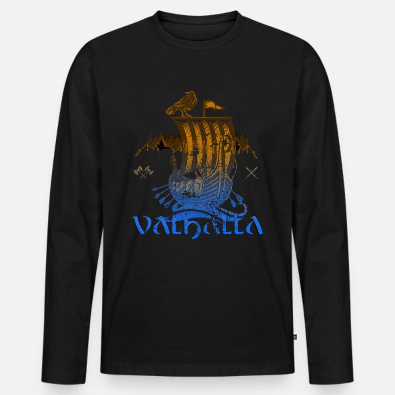 Valhalla Viking Vikings Bjoern Eisenseite - Männer Premium Bio Langarmshirt - Schwarz